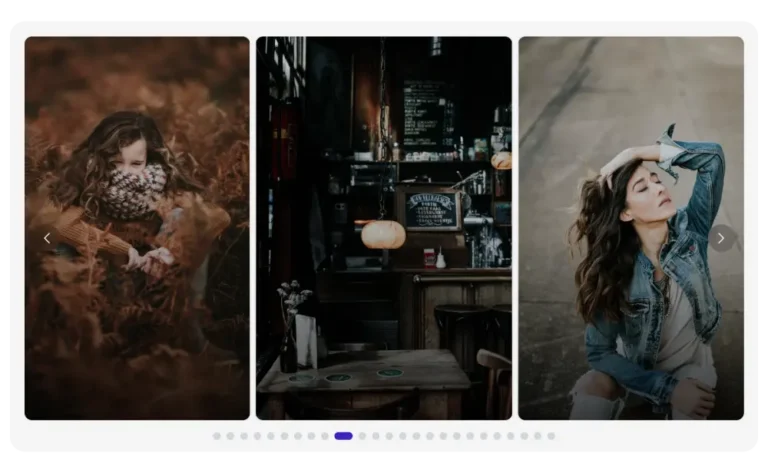 Synkivo image carousel module displaying cloud images with navigation controls