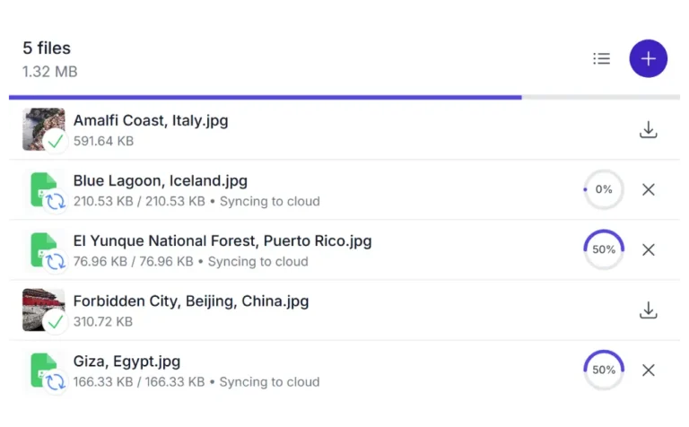 Synkivo upload box module with drag and drop file upload interface