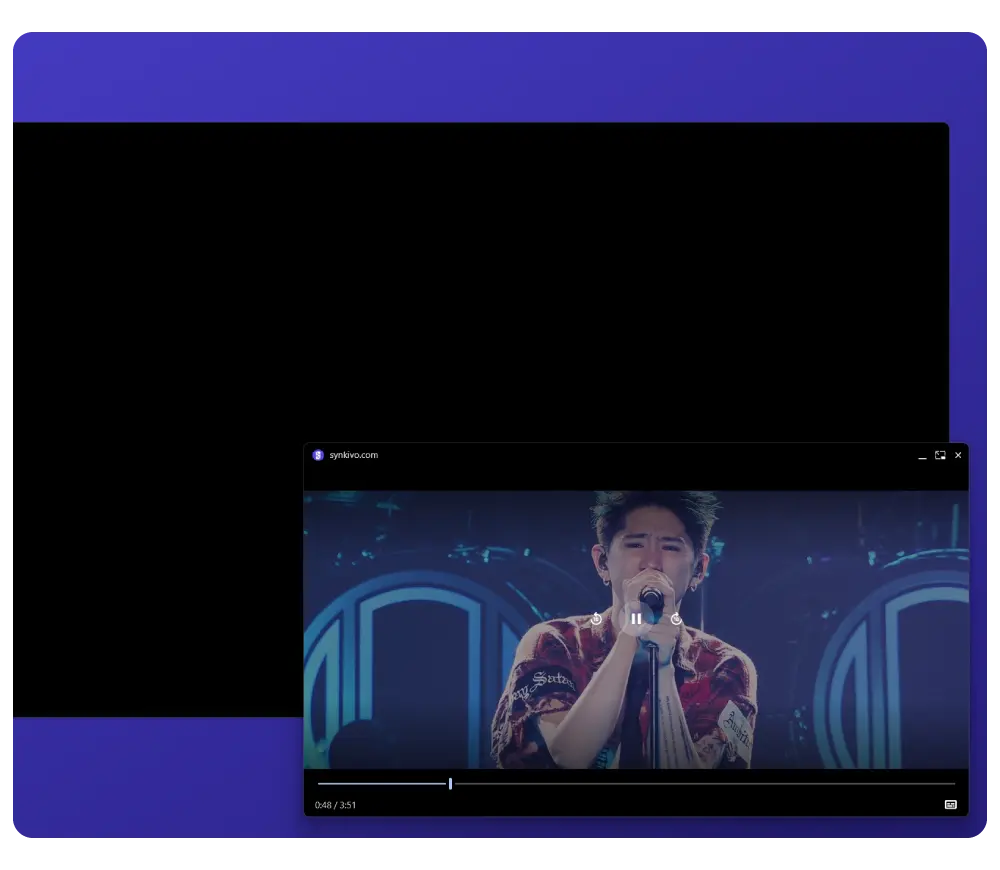 Synkivo Video Player in fullscreen mode with Picture-in-Picture and casting controls