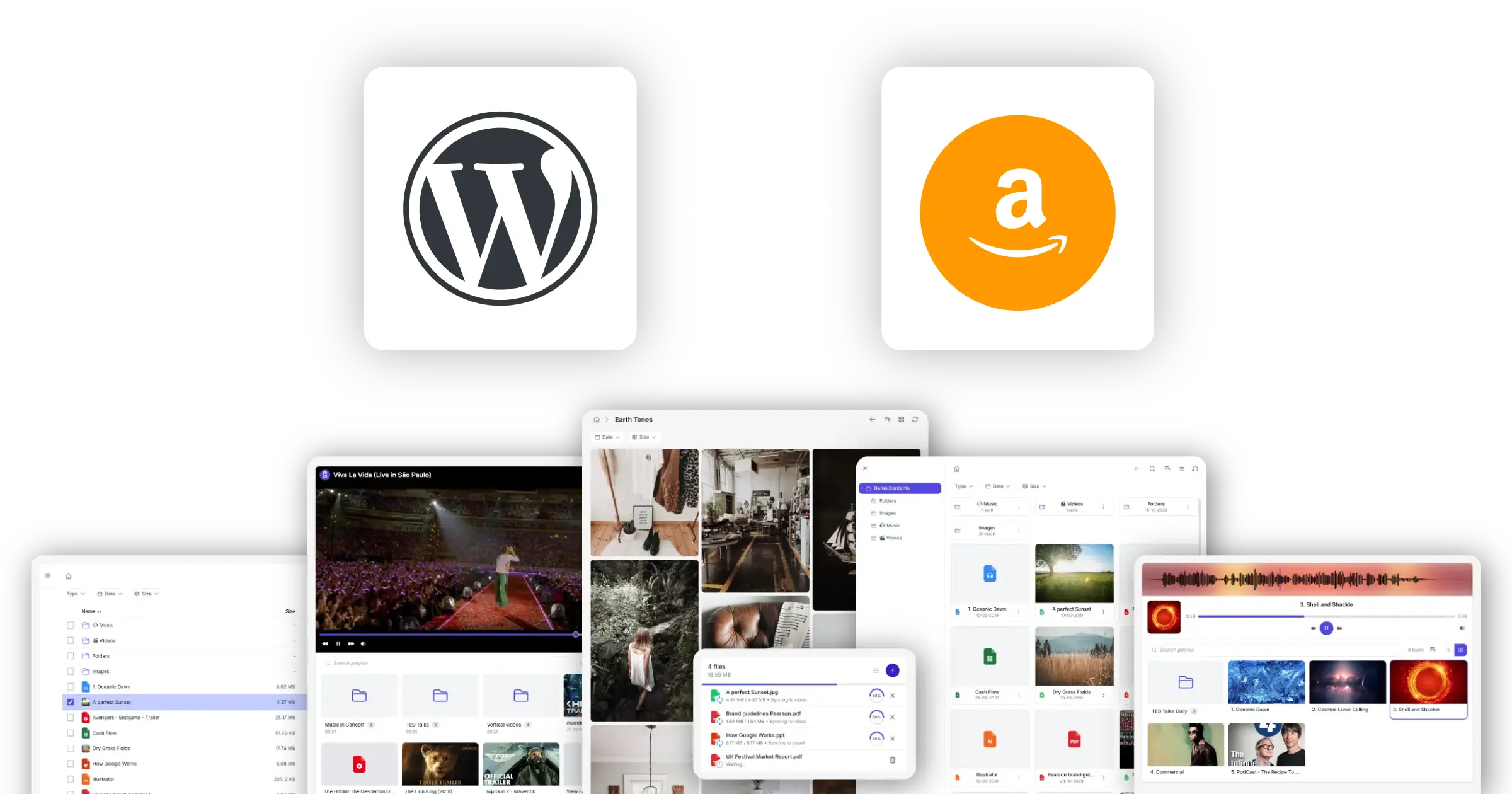 Synkivo WordPress plugin showing AWS S3 bucket file browser inside WordPress admin